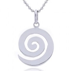 Sterling Silver Tapered Perfectly Round Open Spiral Pendant