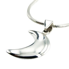 Three Dimensional Fashionable Moon Pendant Sterling Silver by BeYindi 2