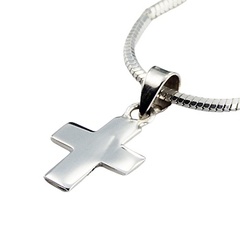 Modestly Styled Sterling Silver Cross Charm Pendant by BeYindi 