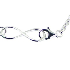 Silver Infinity Bracelet Flat Rolo Chain with Charms 3