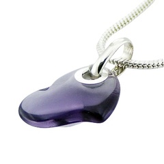 Small Translucent Purple Hydro Quartz Heart Charm Pendant by BeYindi 