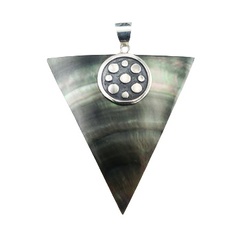 Modern Handmade Green Shell Pendant Ornate 925 Silver