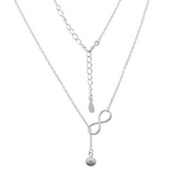 Infinity And Sphere Connection Silver Plated 925 Necklace by BeYindi