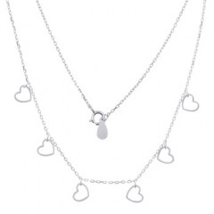 Little Hearts Silver Plated 925 Adjustable Chain Necklace