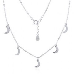 Polished Moons 925 Chain Necklace Silver Plated