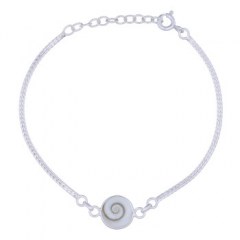 Sterling 925 Snake Chain Bracelet With Shiva Eye Charm 