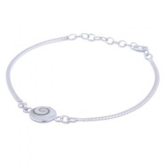 Sterling 925 Snake Chain Bracelet With Shiva Eye Charm
