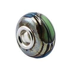 Crusty Silver Topping Cheerful Colors Murano Glass Bead 