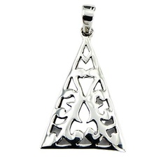 Stylish  Ajoure Silver Delicate Triangular  Pendant