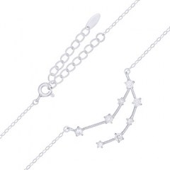 Capricorn Star Constellation Rhodium Plated 925 Silver Necklaces