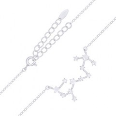 Scorpio Star Constellation Rhodium Plated 925 Silver Necklace by BeYindi