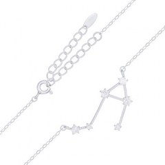 Libra Star Constellation Rhodium Plated 925 Silver Necklaces