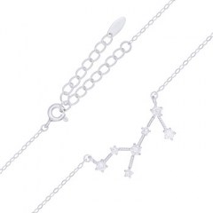 Virgo Star Constellation Rhodium Plated 925 Silver Necklace by BeYindi
