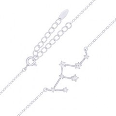 Leo Star Constellation Rhodium Plated 925 Silver Necklace by BeYindi