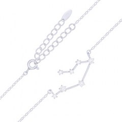 Gemini Star Constellation Rhodium Plated 925 Silver Necklaces