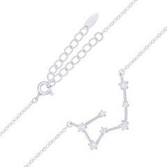 Taurus Star Constellation Rhodium Plated 925 Silver Necklaces