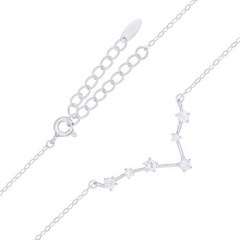 Pisces Star Constellation Rhodium Plated 925 Silver Necklace by BeYindi