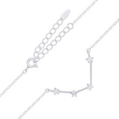 Aquarius Star Constellation Rhodium Plated 925 Silver Necklaces