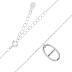 Letter Greek Theta Silver Plated 925 Chain Necklaces
