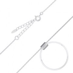 A Circle Charm Stylish In 925 Sterling Silver Chain Necklaces