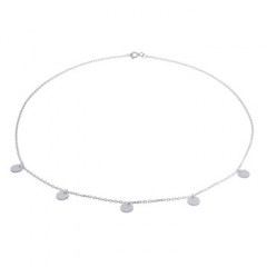 Five Circle Discs Hang Out 925 Silver Chain Necklace