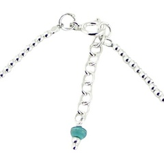 Happy Face Charm on Turquoise and Silver Bead Bracelet 3