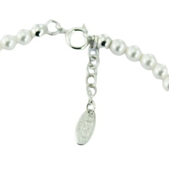 Swarovski Crystal Pearl Bracelet Polished Silver Peace Charm 3