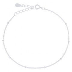 Spheres In Silver Plated 925 Silver Curb Chain Bracelets