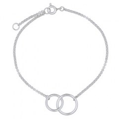 Hanging Circles Silver 925 Rollo Chain Bracelet by BeYindi