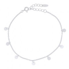 4 mm Circle Discs Chain 925 Silver Bracelet