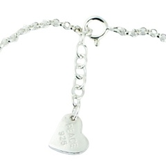 Adjustable Sterling Silver Puffed Heart Charm Chain Bracelet 3