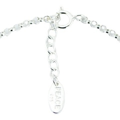 Plain Silver Sideways Cross Charm Bracelet Rolo Chain 3