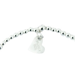 Sterling Silver Beads Stretch Bracelet with OM Charm 3