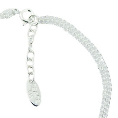 Double Sterling Silver Curb Chain Bracelet with Horseshoe Charm 3