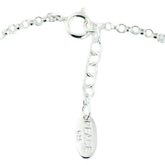 Sterling Silver Peace Charm Bracelet with Freshwater Pearl 2