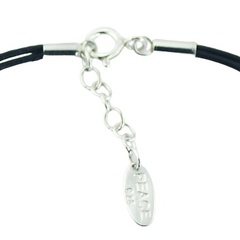 Leather Bracelet Polished Sterling Silver All-seeing Eye & Beads 3
