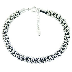 Handcrafted Macrame Bracelet Covered with Silver Beads by BeYindi