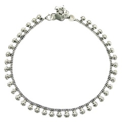 Magnificent Exotic Flowers Sterling Silver Anklet Chain