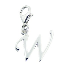 Plain 925 Silver Letter W Clip-On Charm Jewelry by BeYindi