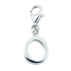 Letter O Sterling Silver Clip-On Charm Silver Designer Jewelry