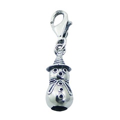 Ornate Silver Snowman Designer Charm By Planet Silver