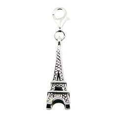 Ornate Sterling Silver Antiqued Eiffel Tower Charm Pendant by BeYindi