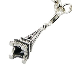 Ornate Sterling Silver Antiqued Eiffel Tower Charm Pendant by BeYindi 
