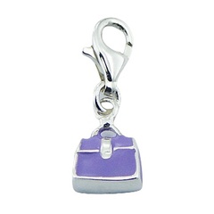 Sterling Silver Enamel Briefcase Charm Vivid Glossy Colors by BeYindi