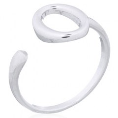 Openable Letter O Silver Plated 925 Plain Ring by BeYindi