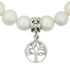 8 mm Freshwater Pearl Stretch Bracelet Tree of Life Charm 2