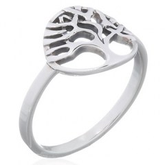 Tree Of Life Sterling Oxidized Plain Silver Rings