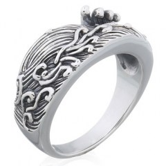 Wild Waves Of Sea Oxidized 925 Silver Rings