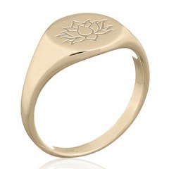 Yellow Gold Plated Lotus 925 Silver Rings
