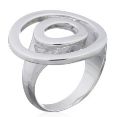 Highly Polished Silver Double O Ring by BeYindi